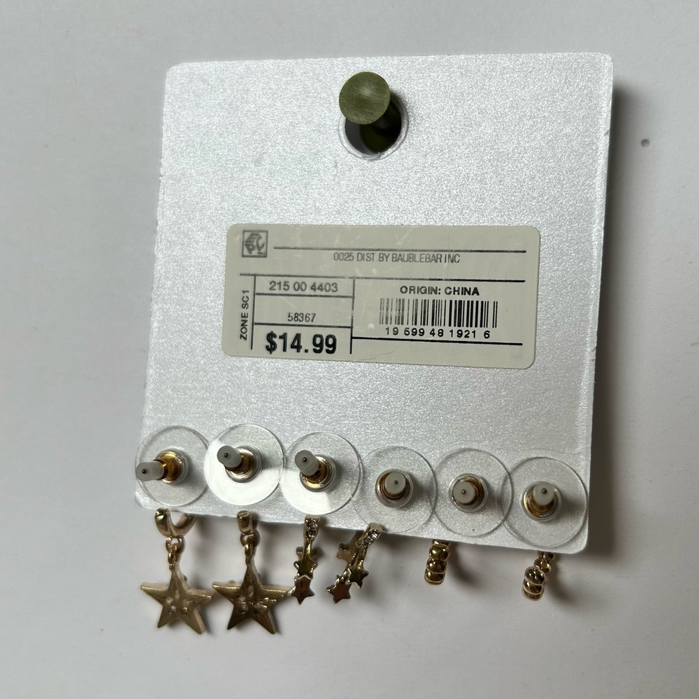 Sugarfix by BaubleBar Gold Star Earrings Set - Picture 2 of 3